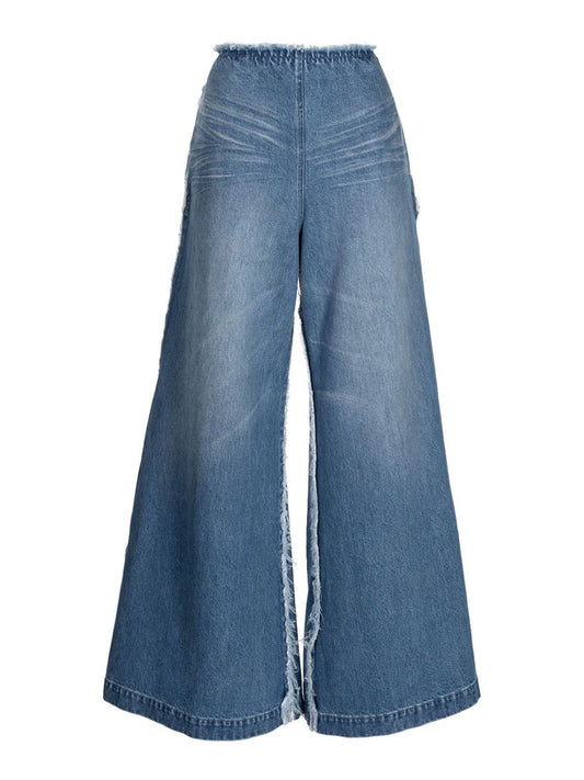 Logo Patch Cotton Flared Jeans