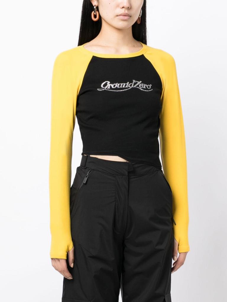 Crystal-embellished Asymmetric T-shirt