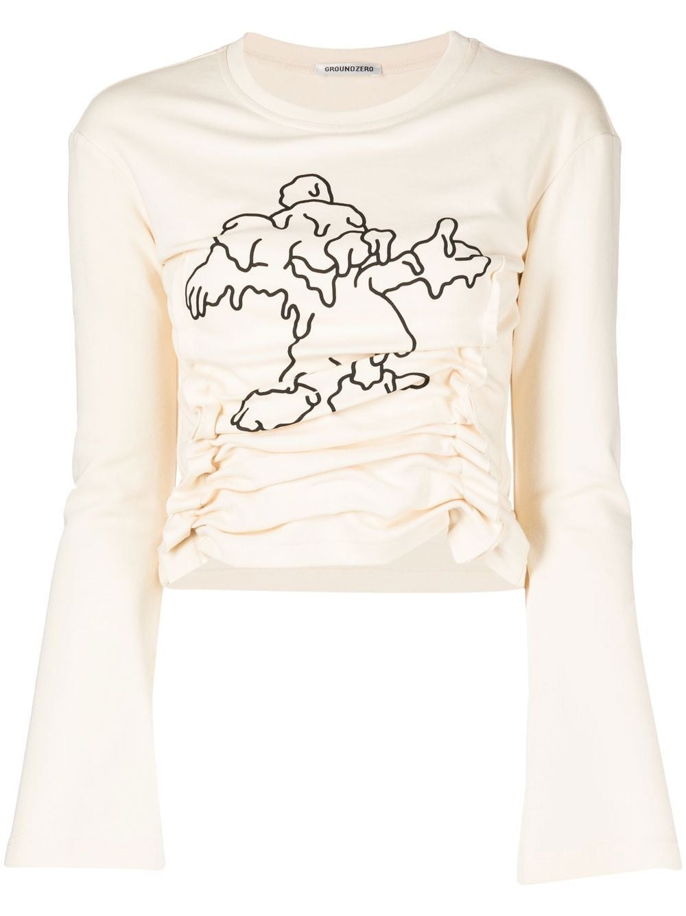 Melting Mickey Graphic-print Ruffles Long-sleeve T-shirt