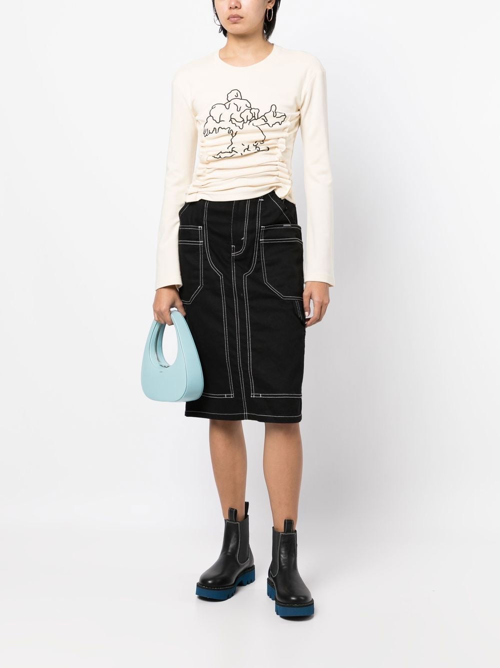 Melting Mickey Graphic-print Ruffles Long-sleeve T-shirt