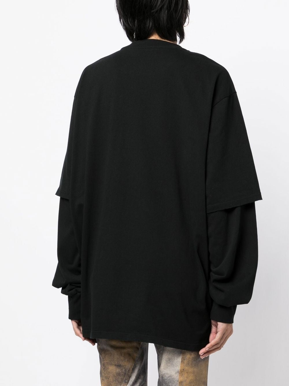 Slogan-print 2 Layers Long-sleeve T-shirt
