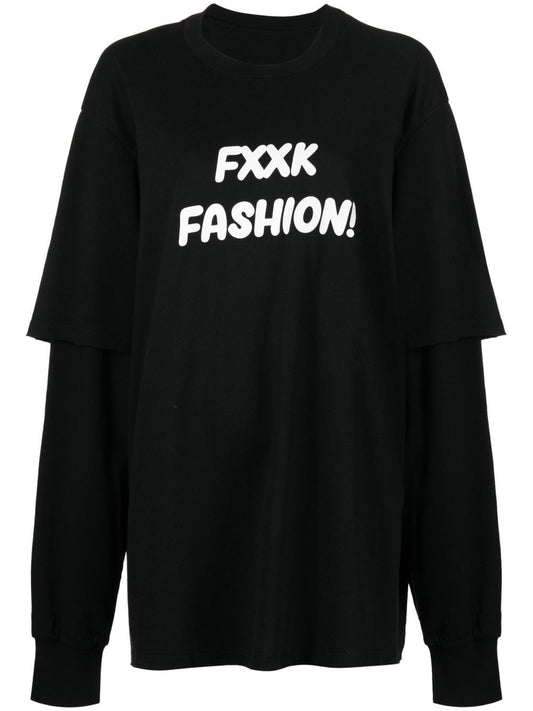 Slogan-print Long-sleeve Sweatshirt
