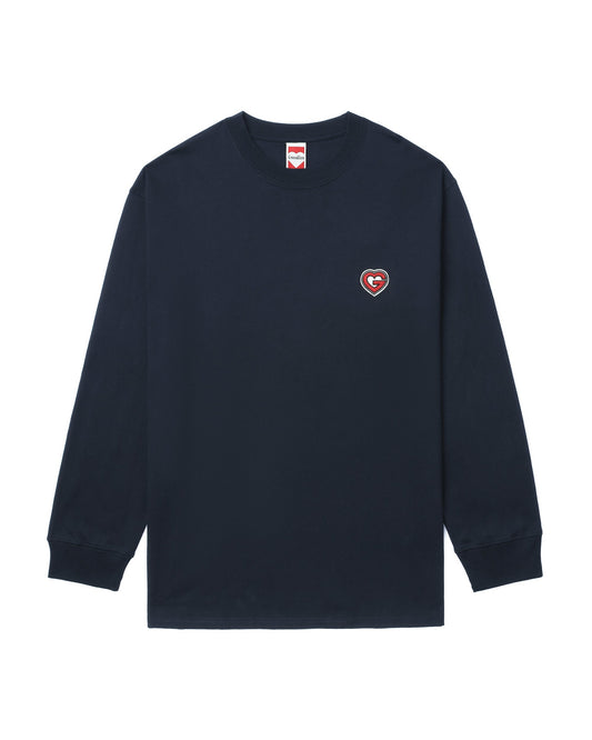 Crew Neck G-heart Patch Long Sleeve T-shirt