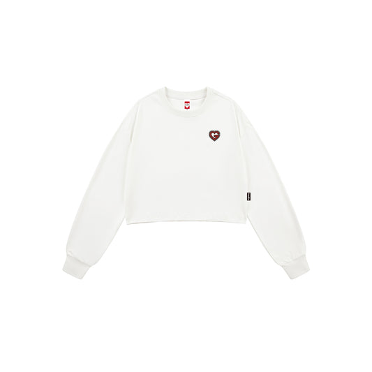 Crew Neck G-heart Patch Sweatshirt