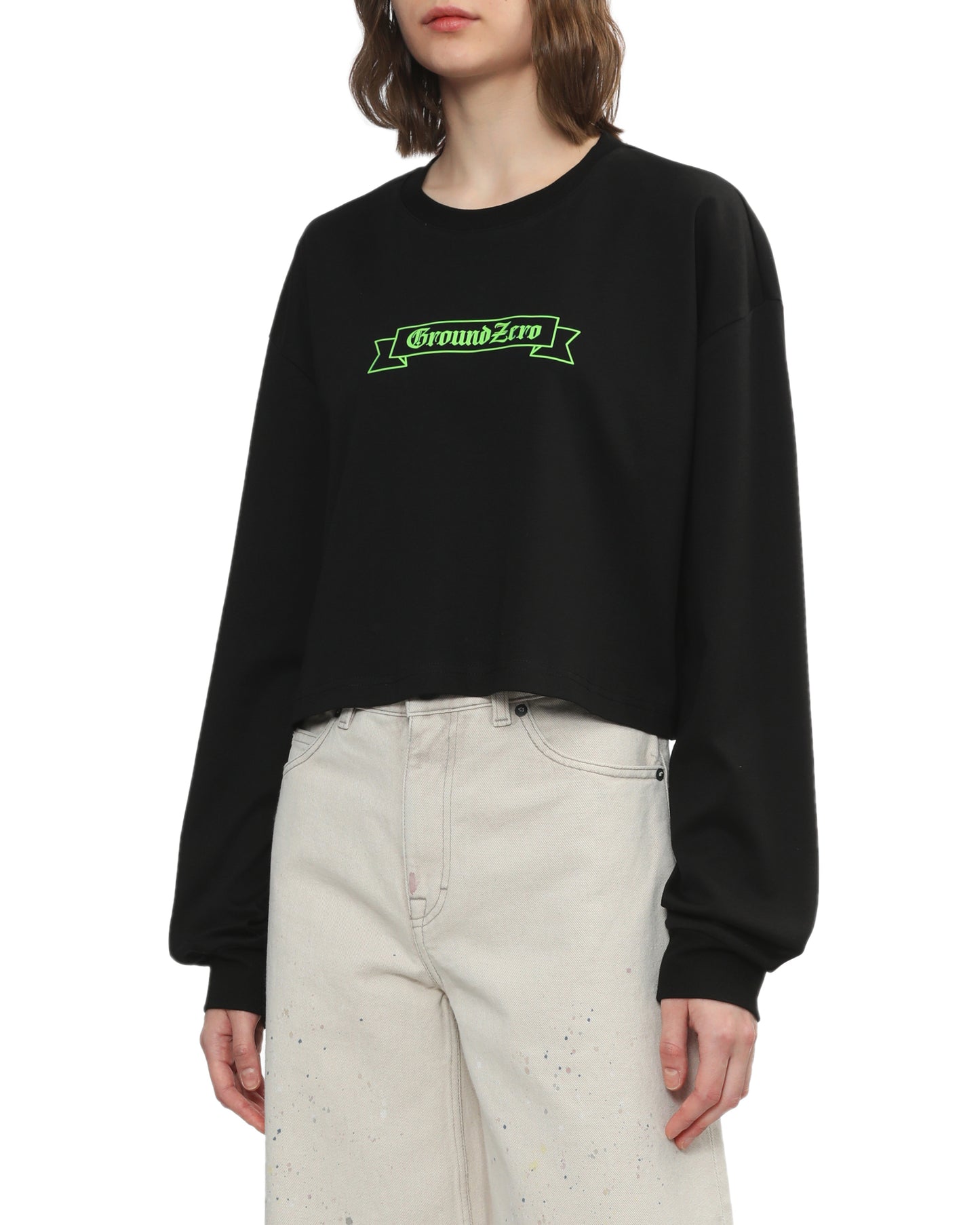 Cropped Logo-Print Sweatshirt