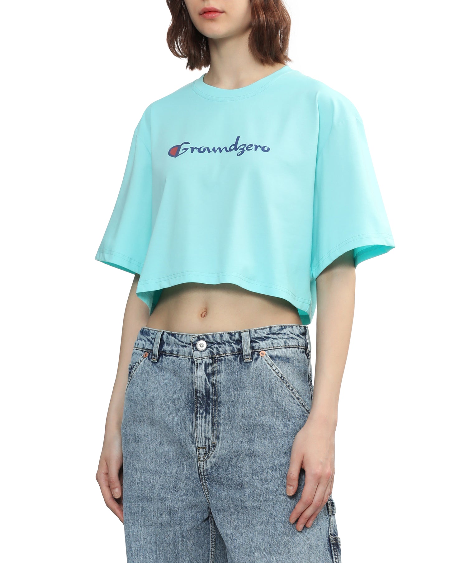 Cropped Logo-Print T-shirt